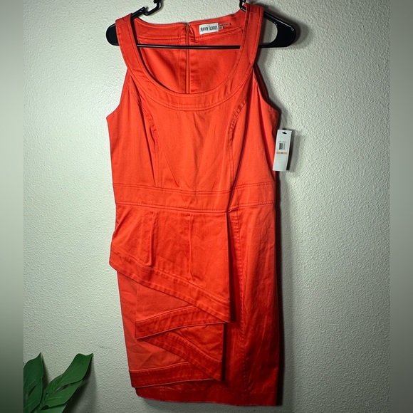 Nwt Marvin richards orange ruffled size 10 dress - Picture 5 of 13